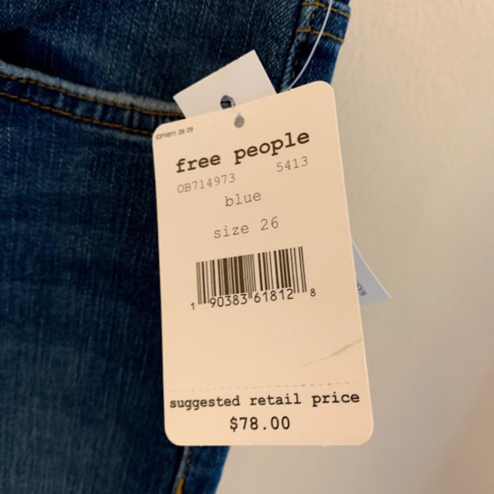 Free People High Waist Crop Straight Leg Jeans
